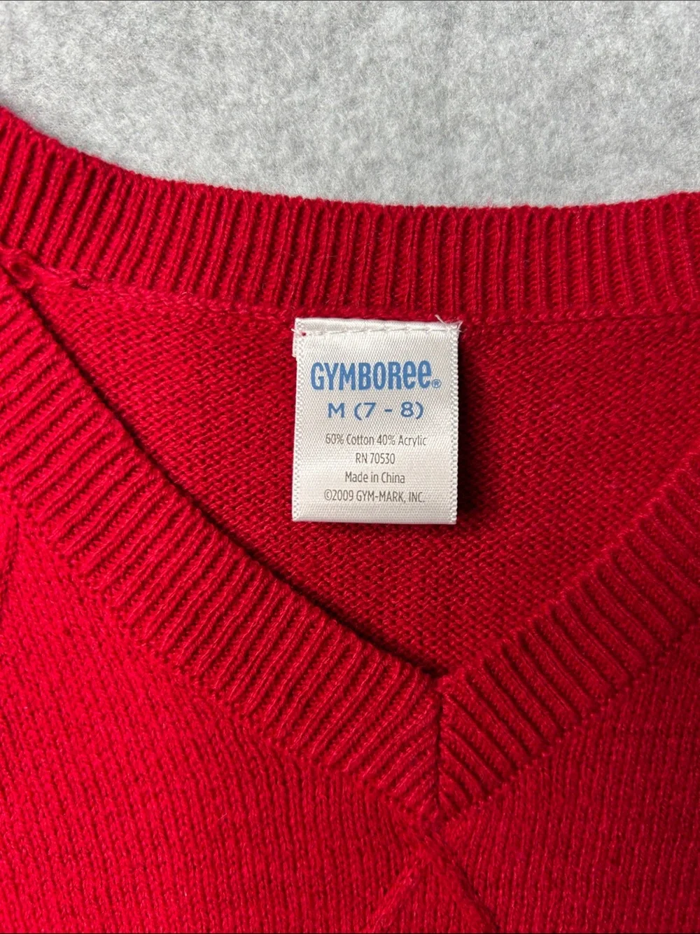 Gymboree Red Diamond Knit‎ V-Neck Sweater Vest - Solid Red
